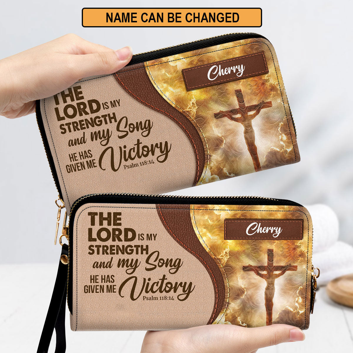 He Has Given Me Victory Clutch Purse For Women - Personalized Name - Christian Gifts For Women
