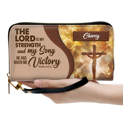 He Has Given Me Victory Clutch Purse For Women - Personalized Name - Christian Gifts For Women