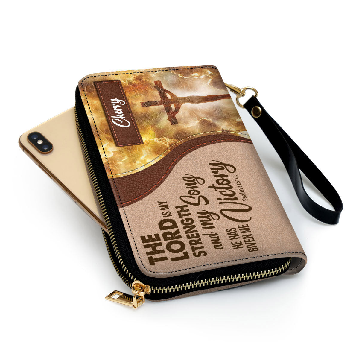 He Has Given Me Victory Clutch Purse For Women - Personalized Name - Christian Gifts For Women