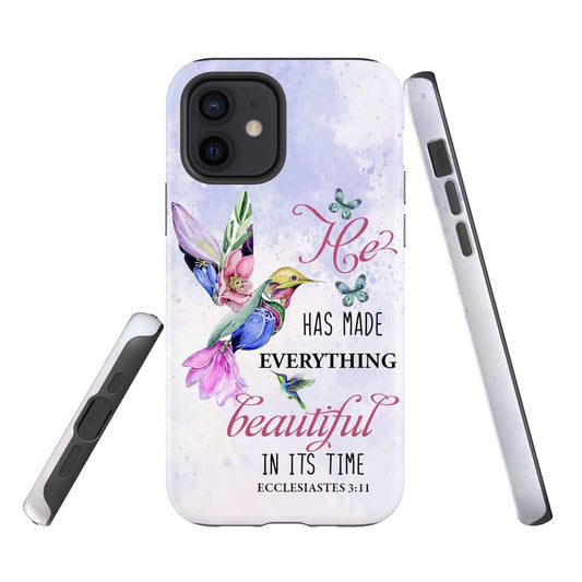 He Has Made Everything Beautiful In Its Time Hummingbird Bible Verse Phone Case - Scripture Phone Cases - Iphone Cases Christian