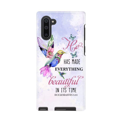 He Has Made Everything Beautiful In Its Time Hummingbird Bible Verse Phone Case - Scripture Phone Cases - Iphone Cases Christian