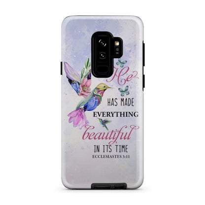 He Has Made Everything Beautiful In Its Time Hummingbird Bible Verse Phone Case - Scripture Phone Cases - Iphone Cases Christian