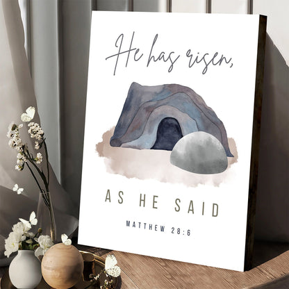 He Has Risen Printable Wall Art For Easter Print Christian - Jesus Christ Canvas - Christian Wall Art - Religious Canvas Art