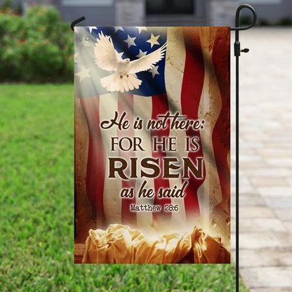 He Is Not Here As He He Risen Jesus Resurrection Easter Flag - Easter House Flags - Christian Easter Garden Flags