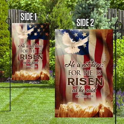 He Is Not Here As He He Risen Jesus Resurrection Easter Flag - Easter House Flags - Christian Easter Garden Flags