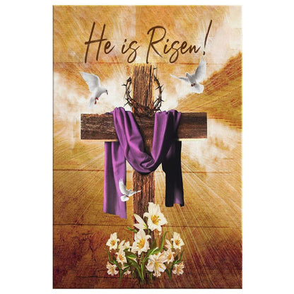 He Is Risen Canvas Wall Art - Christian Canvas Prints - Bible Verse Canvas