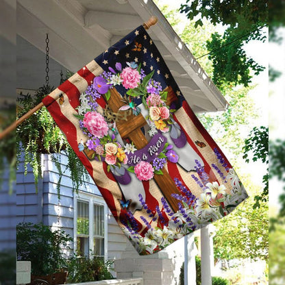 He Is Risen Christian American Garden Flag - Outdoor Christian Flag - Religious Flags
