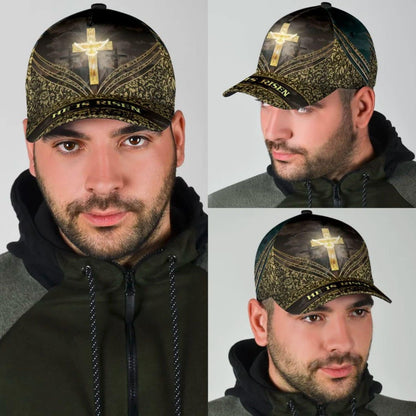 He Is Risen Cross Baseball Cap - Christian Hats for Men and Women