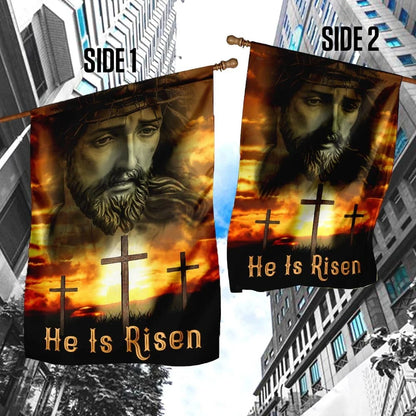 He Is Risen Easter Flag - Easter House Flags - Christian Easter Garden Flags