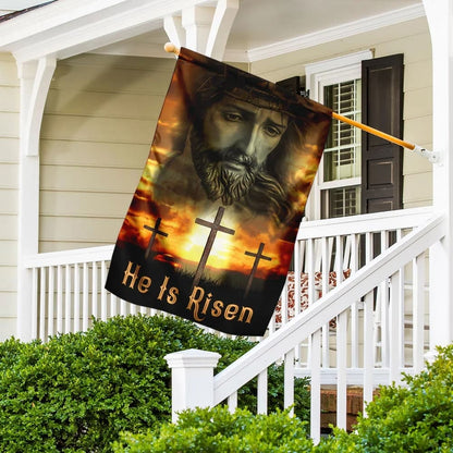 He Is Risen Easter Flag - Easter House Flags - Christian Easter Garden Flags