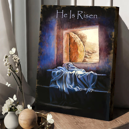 He Is Risen Empty Tomb Canvas Wall Art - Easter Canvas Pictures - Christian Canvas Wall Decor