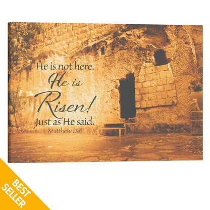 He Is Risen Garden Tomb - Large Gallery Wrapped Canvas Art