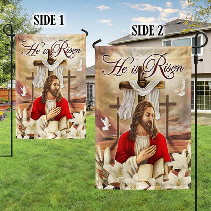 He Is Risen Jesus Cross Christian Easter Flag - Religious Easter House Flags - Christian Flag