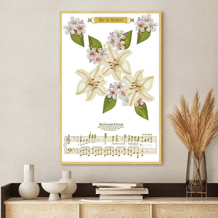 He Is Risen Lily Canvas Wall Art - Easter Canvas Pictures - Christian Canvas Wall Decor