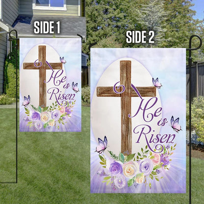 He Is Risen Religious Easter House Flags - Religious Easter Garden Flag - Christian Outdoor Easter Flags