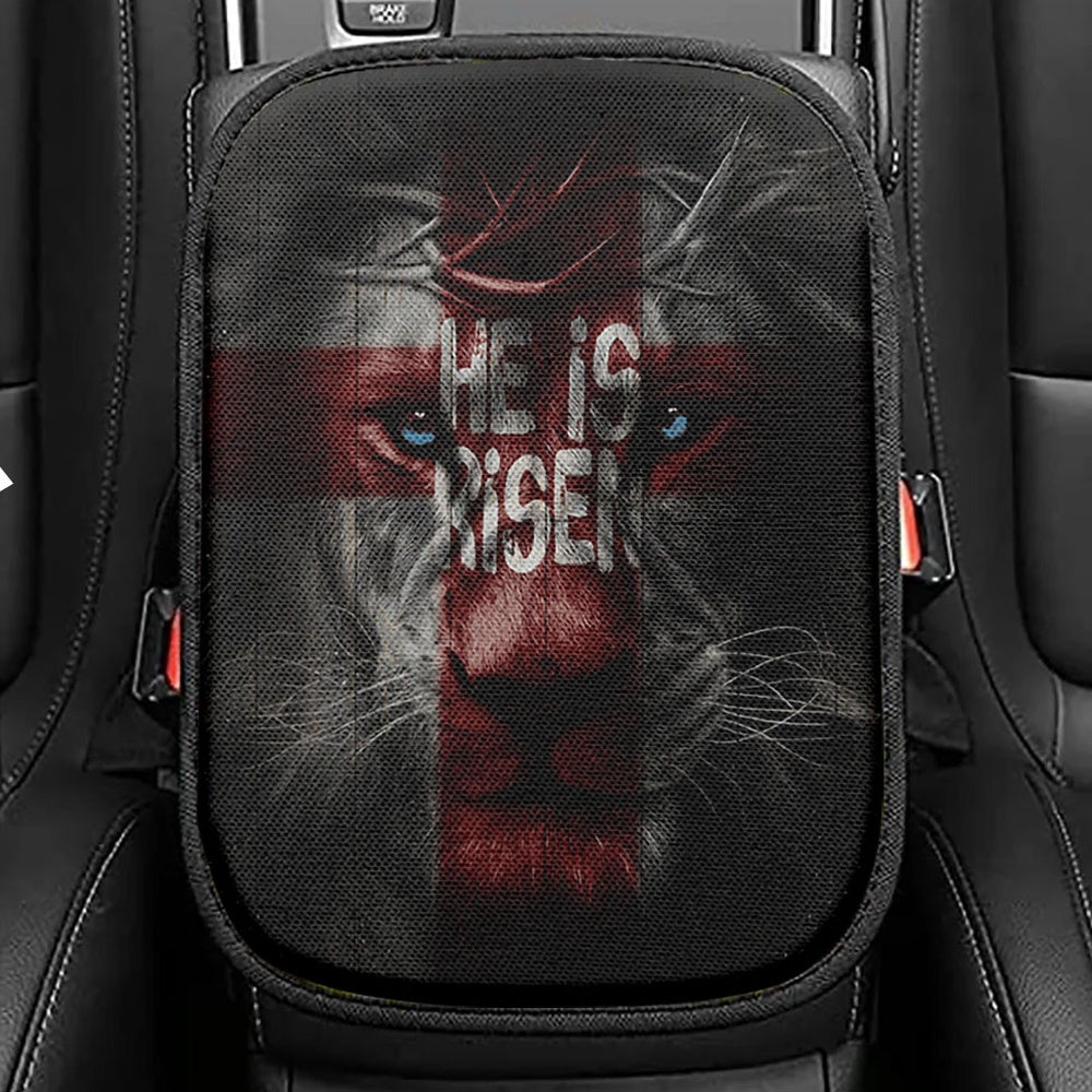 He Is Risen White Jesus Seat Box Cover, Jesus Car Center Console Cover, Christian Car Interior Accessories