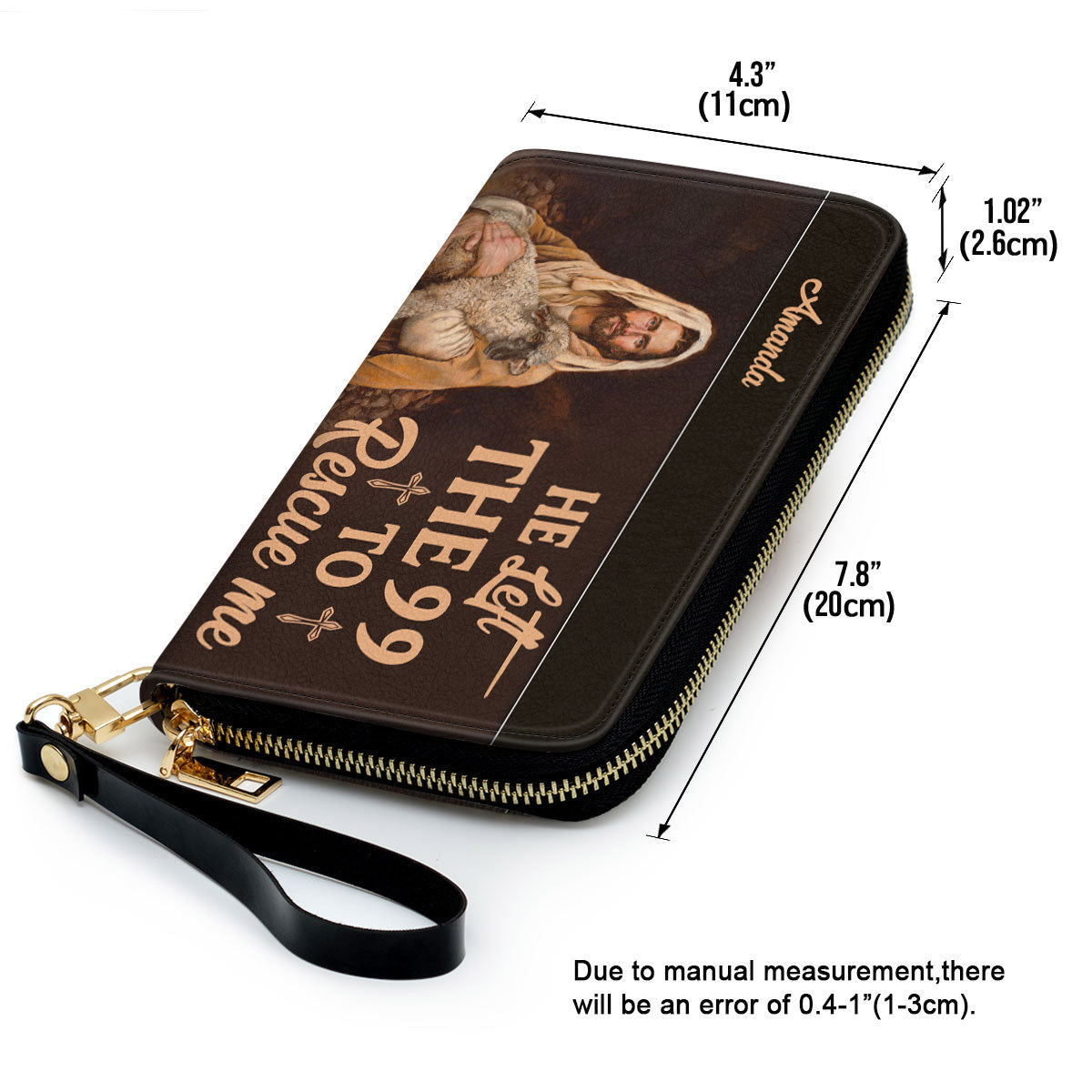 He Left The 99 To Rescue Me Clutch Purse For Women - Personalized Name - Christian Gifts For Women