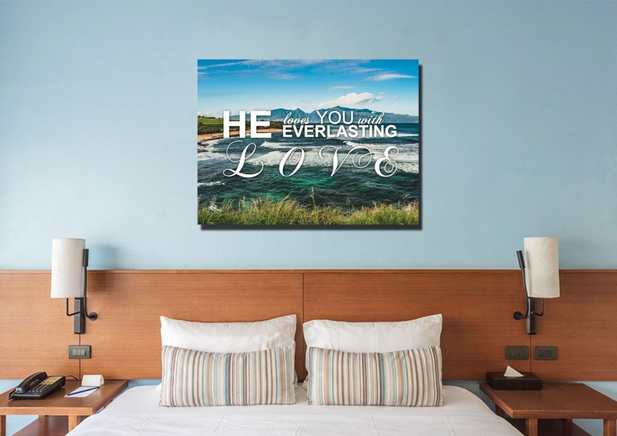 He Loves You With Everlasting Love Wall Art Canvas Print - Christian Canvas Wall Art