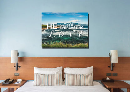 He Loves You With Everlasting Love Wall Art Canvas Print - Christian Canvas Wall Art