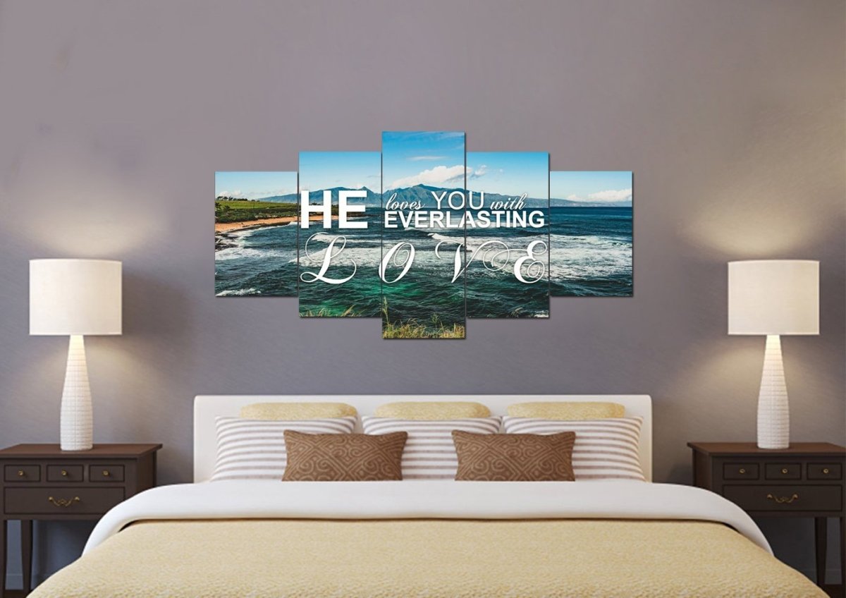 He Loves You With Everlasting Love Wall Art Canvas Print - Christian Canvas Wall Art