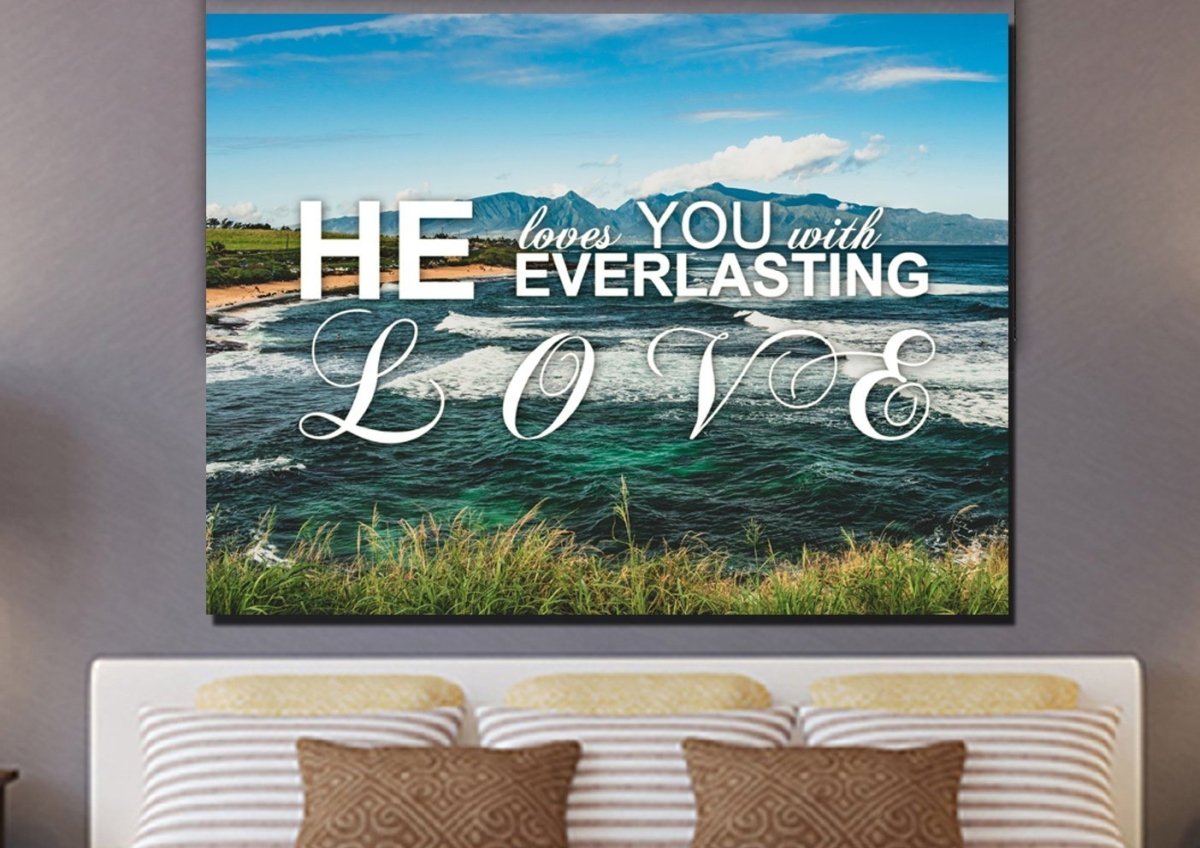 He Loves You With Everlasting Love Wall Art Canvas Print - Christian Canvas Wall Art