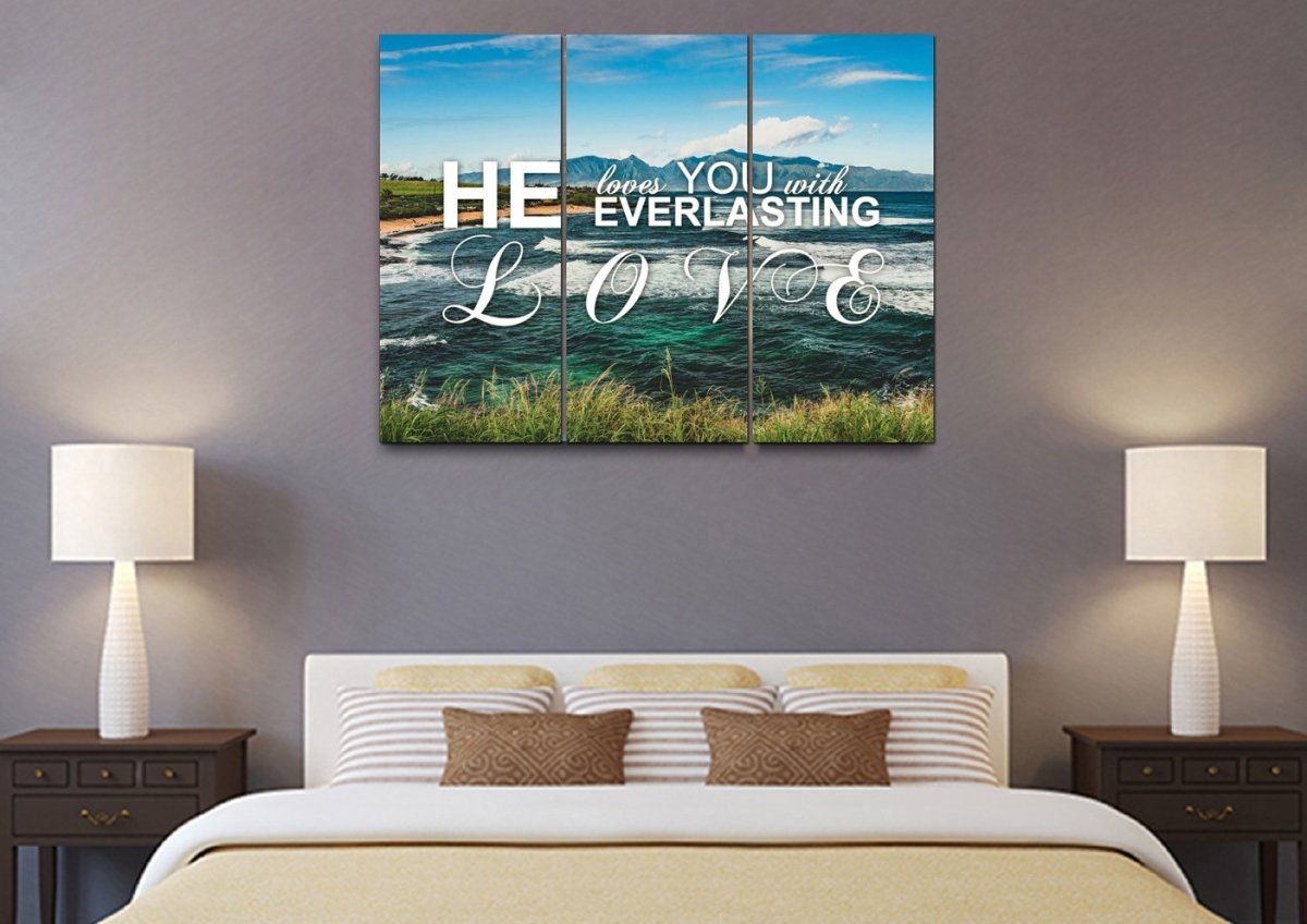 He Loves You With Everlasting Love Wall Art Canvas Print - Christian Canvas Wall Art
