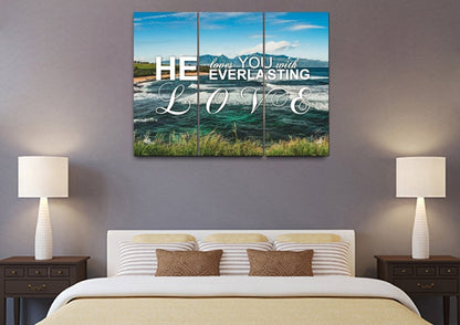 He Loves You With Everlasting Love Wall Art Canvas Print - Christian Canvas Wall Art