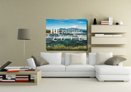 He Loves You With Everlasting Love Wall Art Canvas Print - Christian Canvas Wall Art