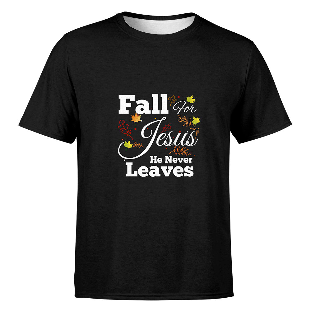 He Never Leaves Cute Jesus Christian Matching Youth Group Long Sleeve T-Shirt