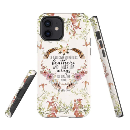 He Shall Cover You With His Feathers Psalm 914 Phone Case - Scripture Phone Cases - Iphone Cases Christian