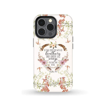 He Shall Cover You With His Feathers Psalm 914 Phone Case - Scripture Phone Cases - Iphone Cases Christian