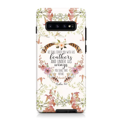 He Shall Cover You With His Feathers Psalm 914 Phone Case - Scripture Phone Cases - Iphone Cases Christian