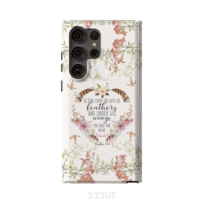 He Shall Cover You With His Feathers Psalm 914 Phone Case - Scripture Phone Cases - Iphone Cases Christian
