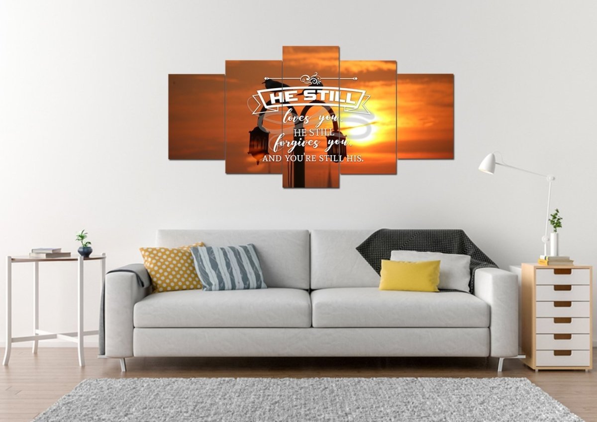 He Still Loves You, He Still Forgive You Wall Art Canvas Print - Christian Canvas Wall Art