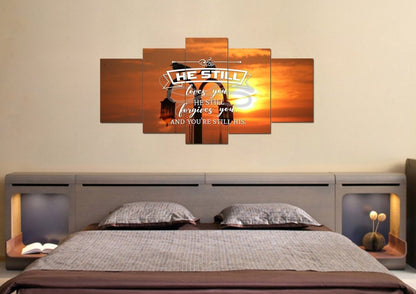 He Still Loves You, He Still Forgive You Wall Art Canvas Print - Christian Canvas Wall Art