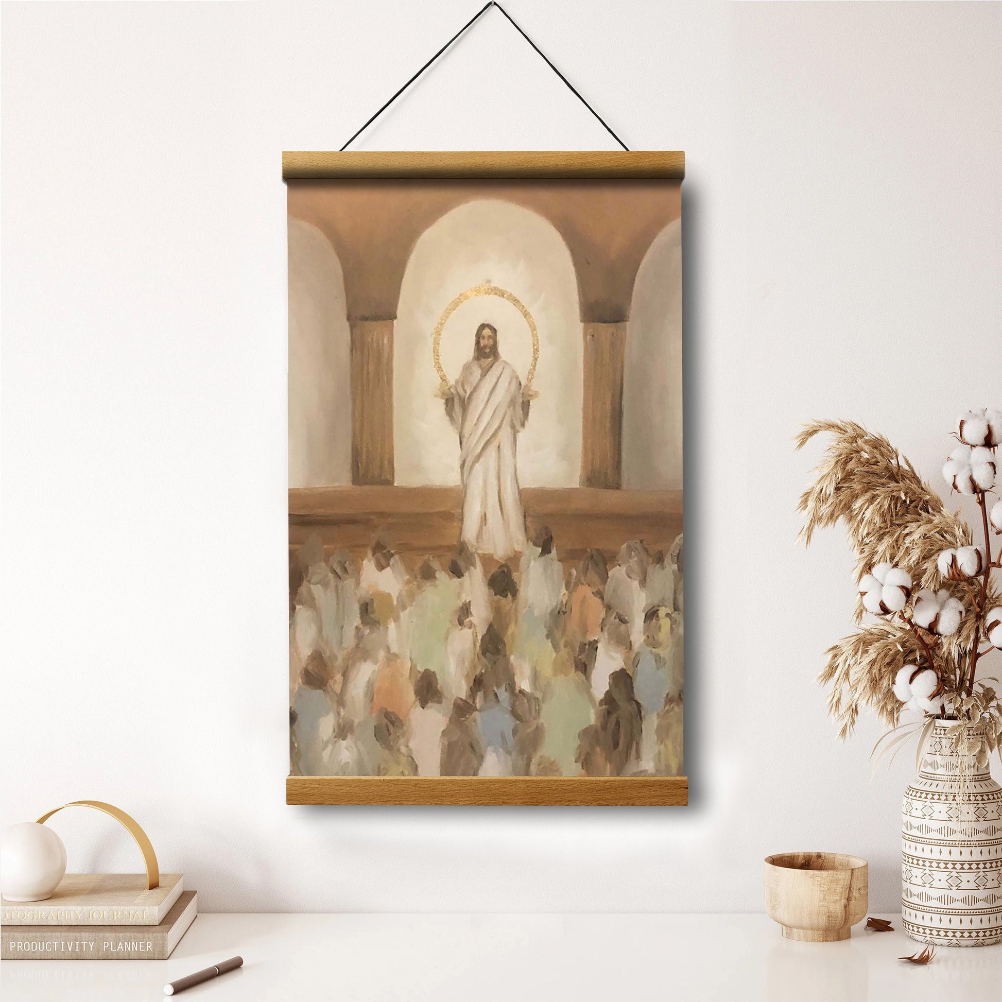 He Taught The Truths Of Eternity Hanging Canvas Wall Art - Jesus Picture - Jesus Portrait Canvas - Religious Canvas