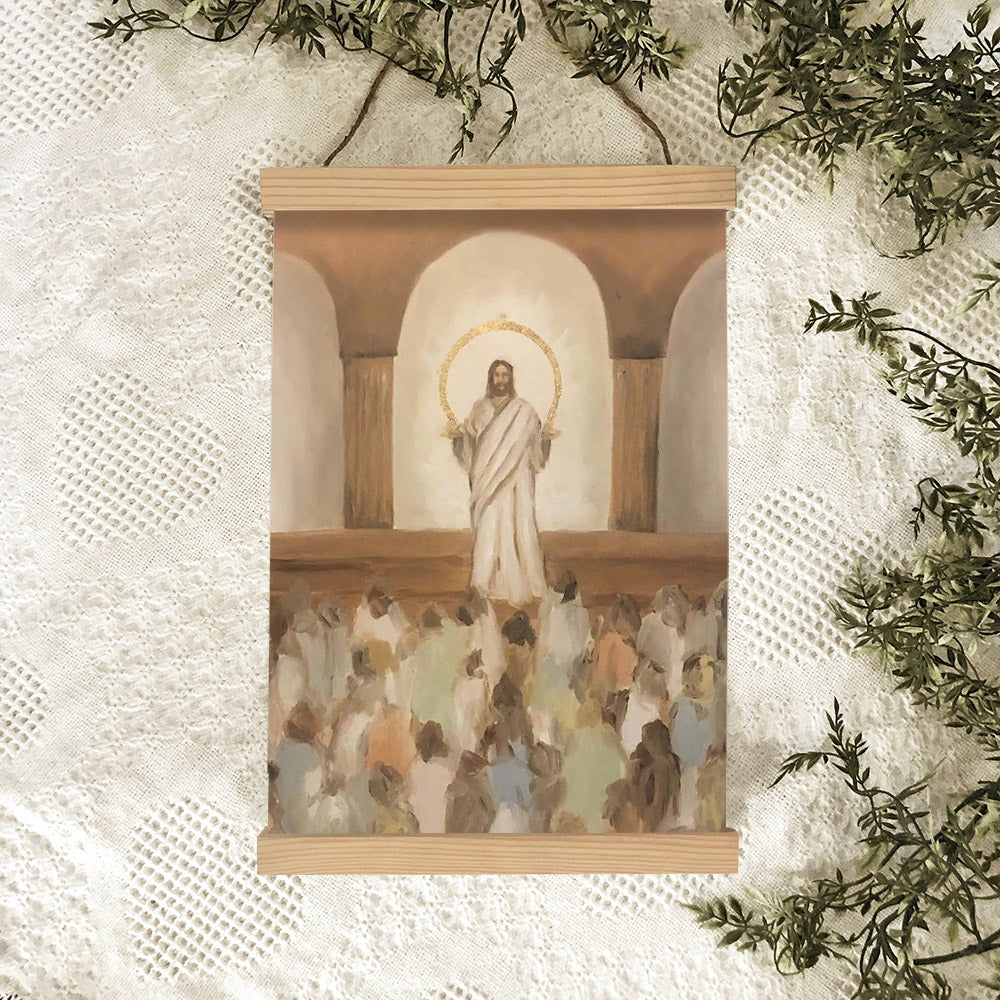 He Taught The Truths Of Eternity Hanging Canvas Wall Art - Jesus Picture - Jesus Portrait Canvas - Religious Canvas
