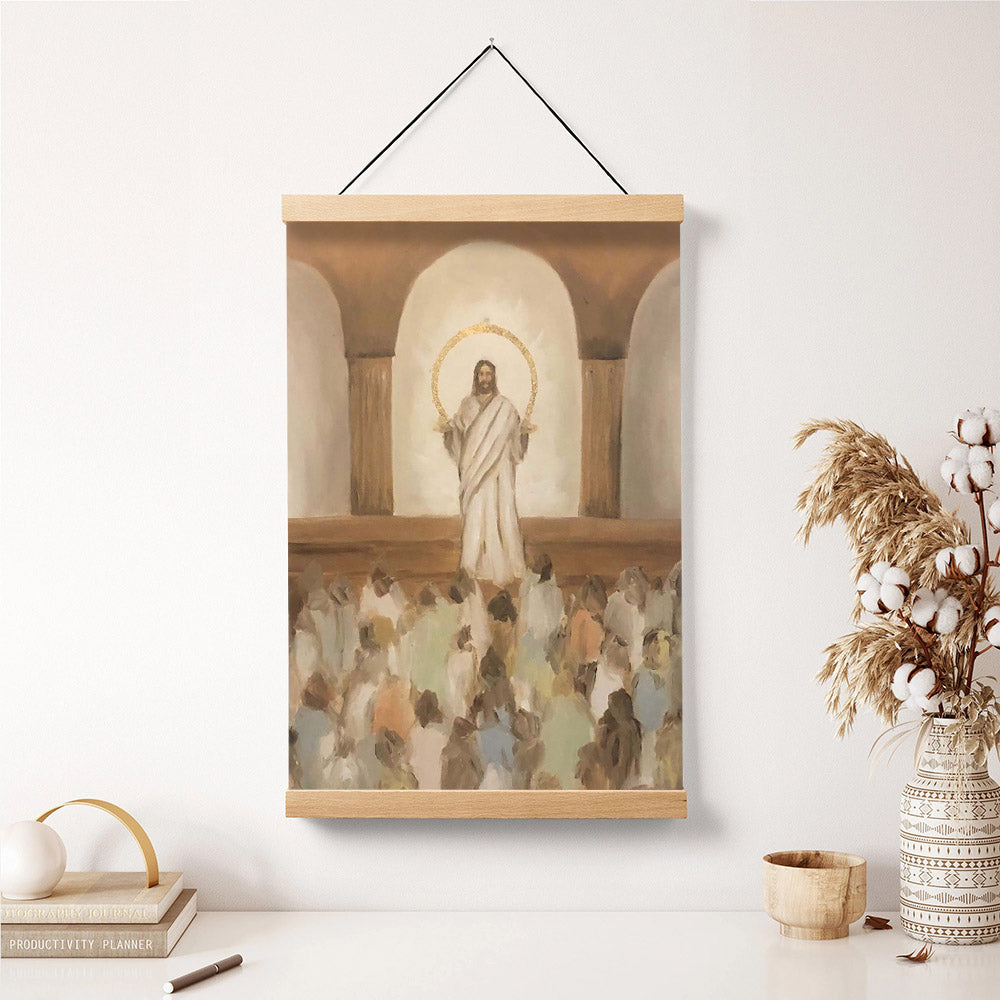 He Taught The Truths Of Eternity Hanging Canvas Wall Art - Jesus Picture - Jesus Portrait Canvas - Religious Canvas