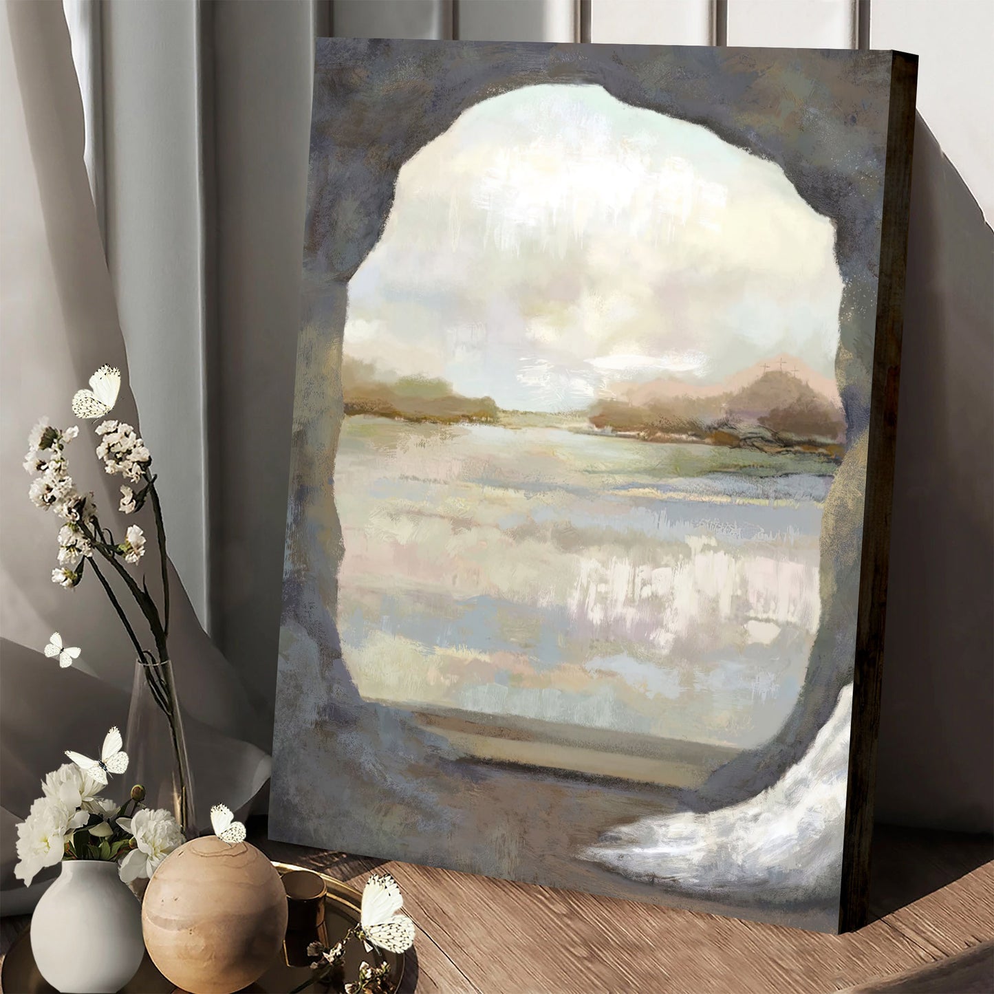 He is Not Here, For He is Risen Wall Canvas - Just As He Said Easter Painting Art