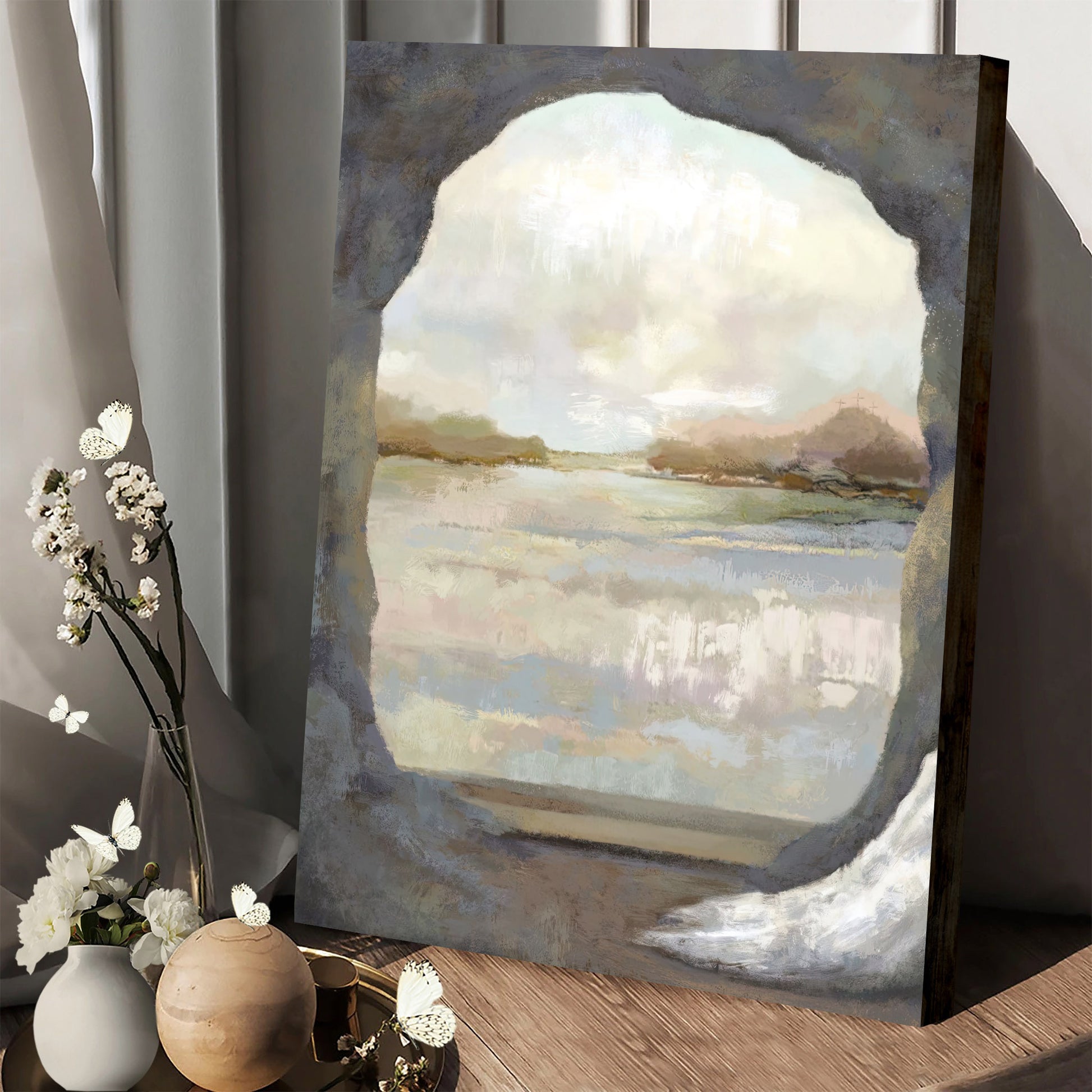 He is Not Here, For He is Risen Wall Canvas - Just As He Said Easter Painting Art