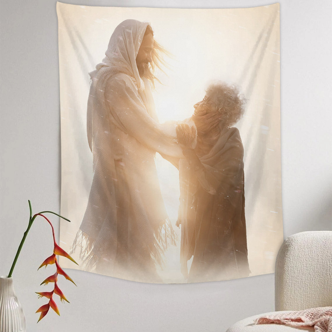 Healer Tapestry - Jesus Picture - Religious Tapestry - Christian Tapestry Wall Hangings