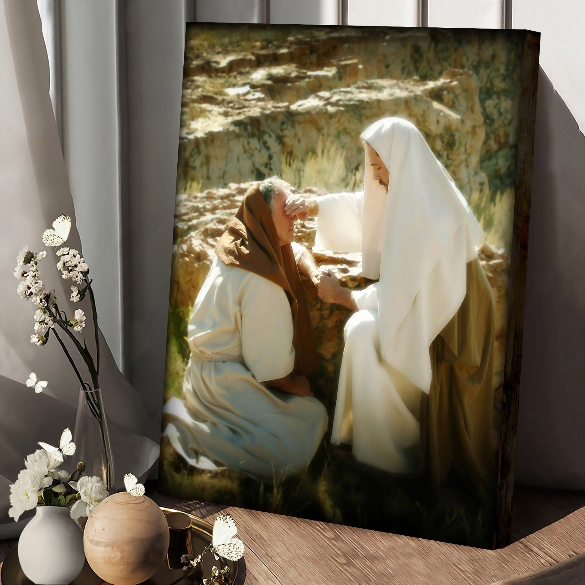 Healing A Blind Man Canvas Wall Art - Christan Wall Decor