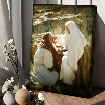 Healing A Blind Man Canvas Wall Art - Christan Wall Decor