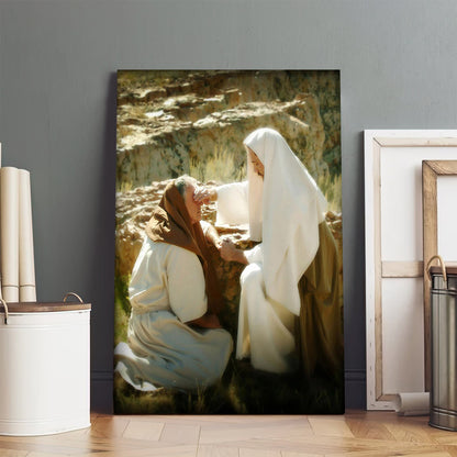 Healing A Blind Man Canvas Wall Art - Christan Wall Decor