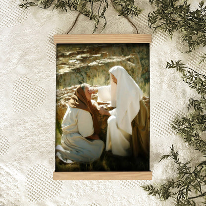 Healing A Blind Man Hanging Canvas Wall Art - Christan Wall Decor - Religious Canvas