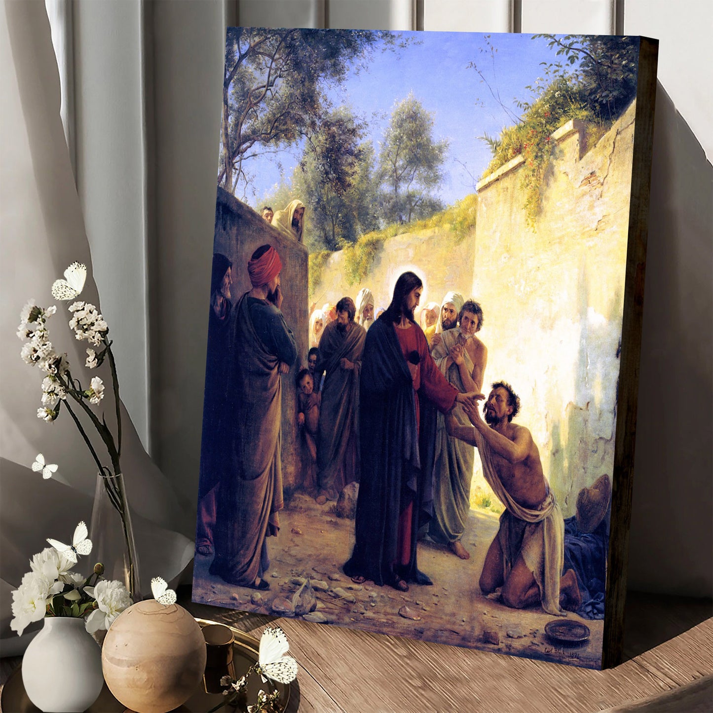 Healing Of The Blind Man By Jesus Christ Canvas Picture - Jesus Christ Canvas Art - Christian Wall Canvas