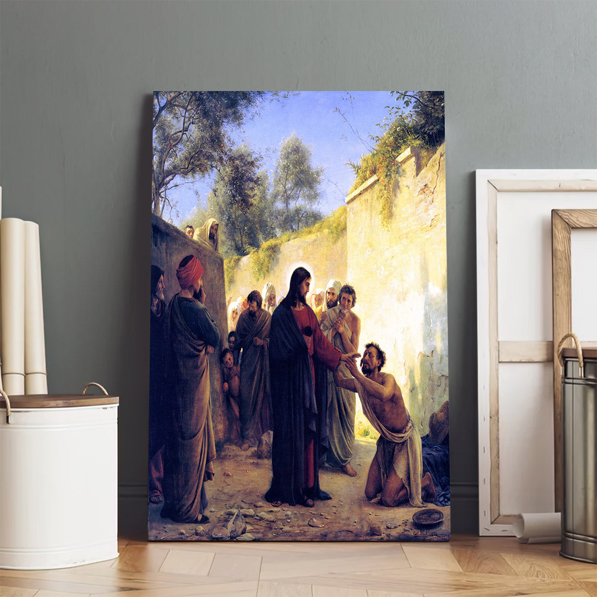 Healing Of The Blind Man By Jesus Christ Canvas Picture - Jesus Christ Canvas Art - Christian Wall Canvas