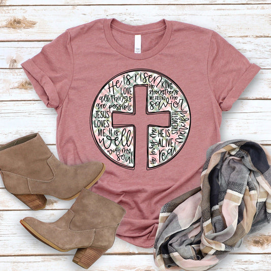 Easter Cross T Shirts For Women - Women's Christian T Shirts - Women's Religious Shirts