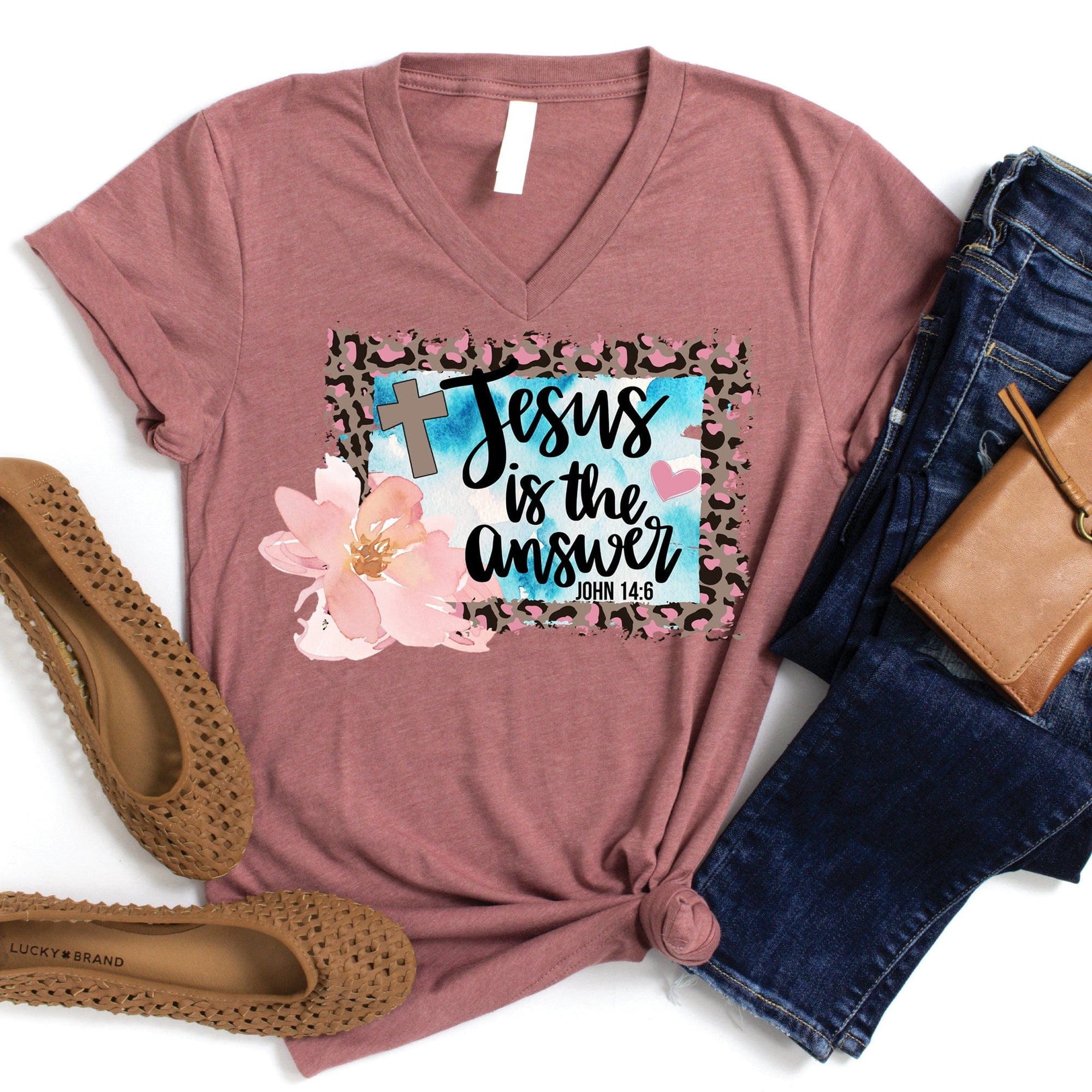 Jesus Is The Answer T Shirts For Women - Women's Christian T Shirts - Women's Religious Shirts