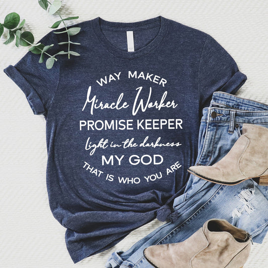 Way Maker Lyrics T Shirts For Women - Women's Christian T Shirts - Women's Religious Shirts